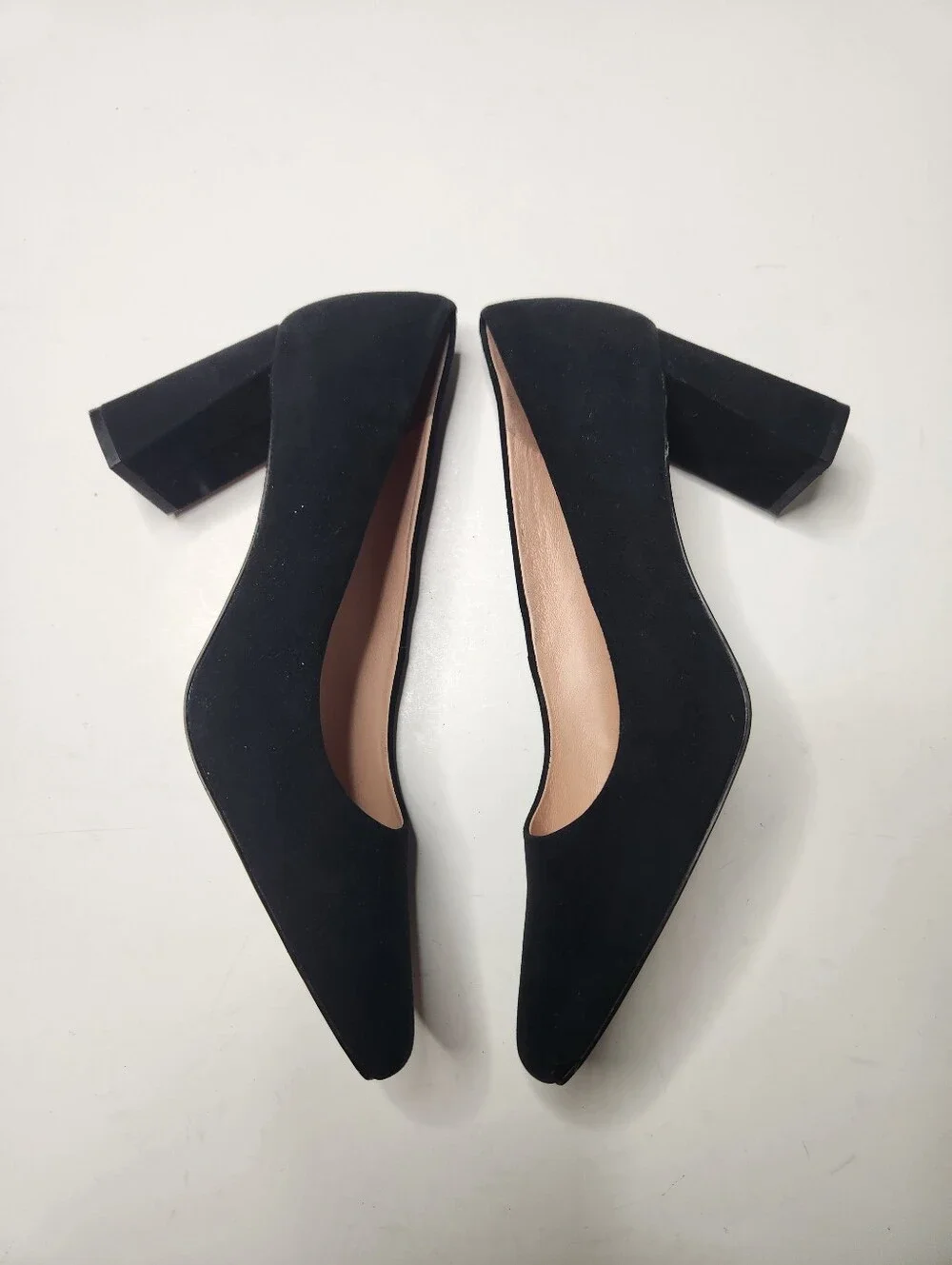 J. Crew Size 9 Black Suede Block Heel Pumps